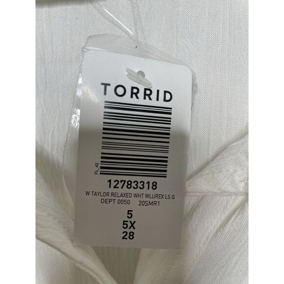 Torrid Taylor Shirt Size 5X White Gauze Silver Star Button Front Relaxed New NWt - Picture 6 of 12